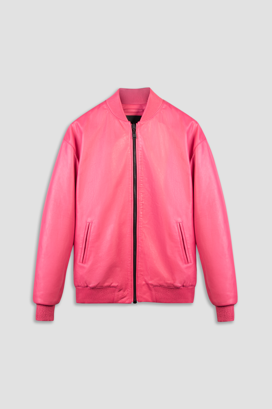 '88 ACID PINK LEATHER BOMBER TALL